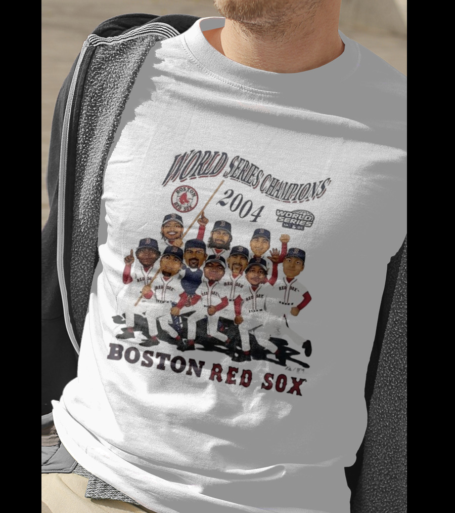 Boston Red Sox 2004 World Series Champions Player Caricature T-Shirt