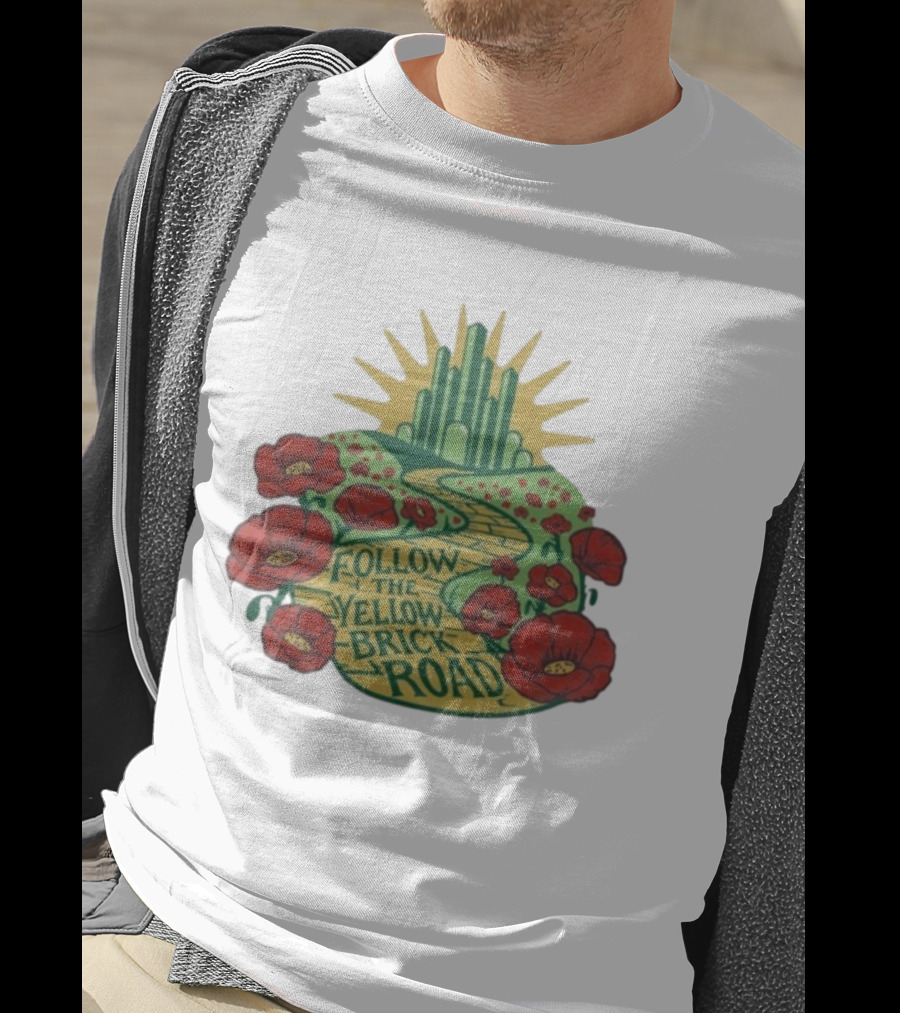 Follow The Yellow Brick Road Oz Poppies Path Emerald City T-Shirt