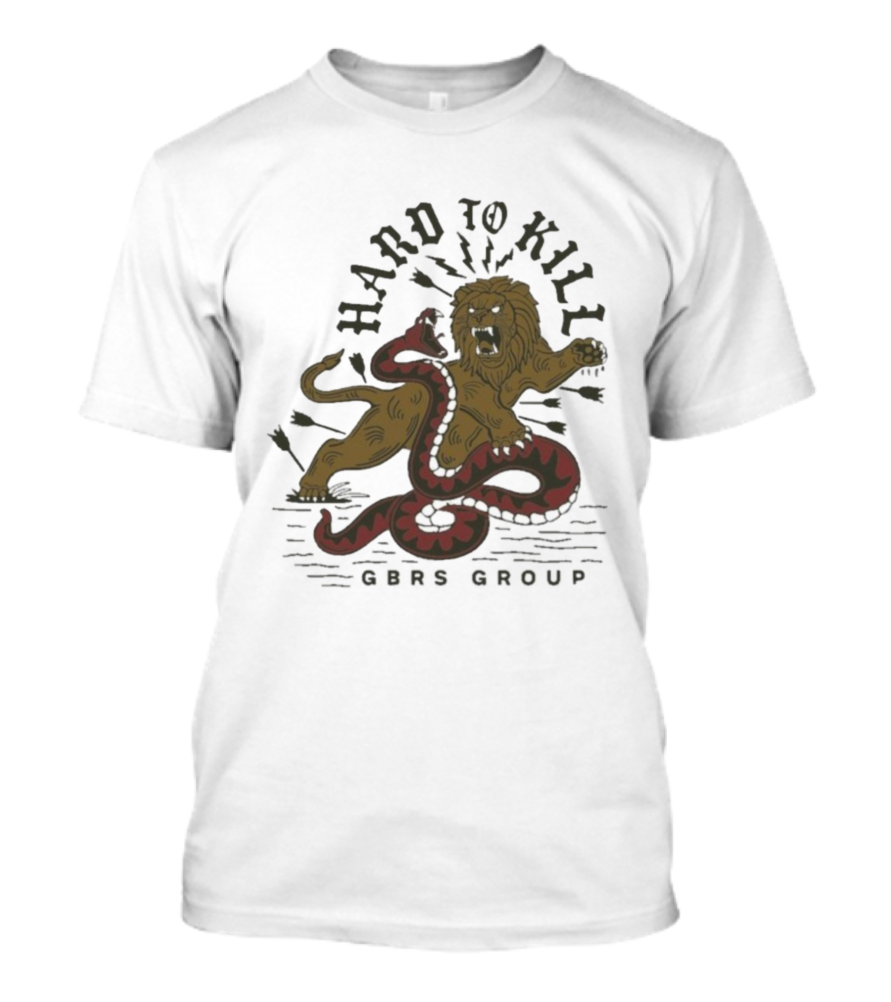 GBRS Group Hard To Kill Lion Vs Snake Graphic T-Shirt