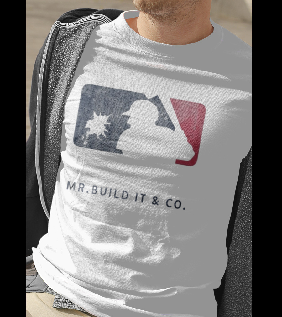 Mr Build It Wrecking Day MLB Bulldozer Silhouette T-Shirt
