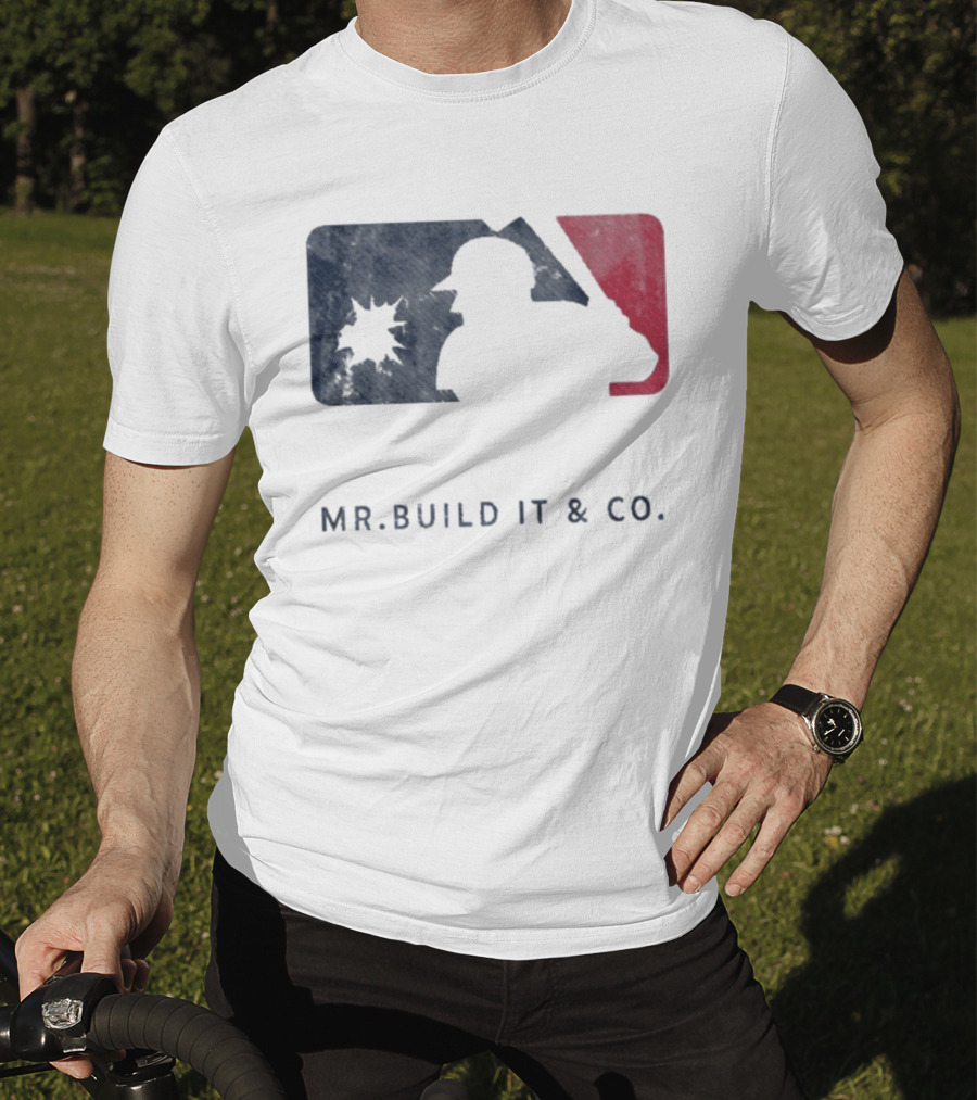 Mr Build It Wrecking Day MLB Bulldozer Silhouette T-Shirt