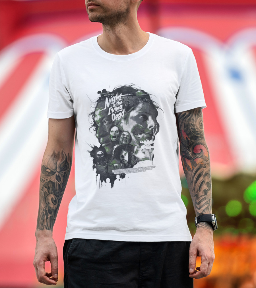 Night Of The Living Dead There Is A Fate Worse Than Death Classic Horror Movie Collage T-Shirt