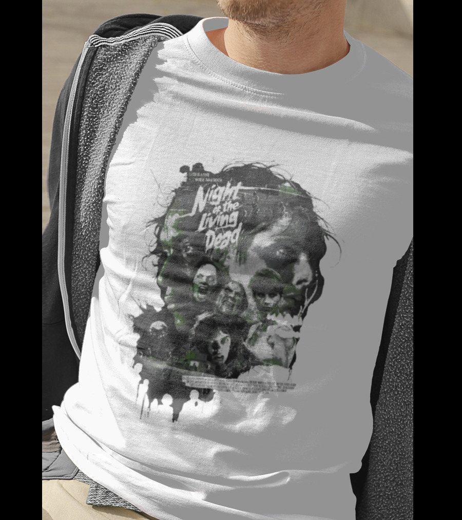 Night Of The Living Dead There Is A Fate Worse Than Death Classic Horror Movie Collage T-Shirt