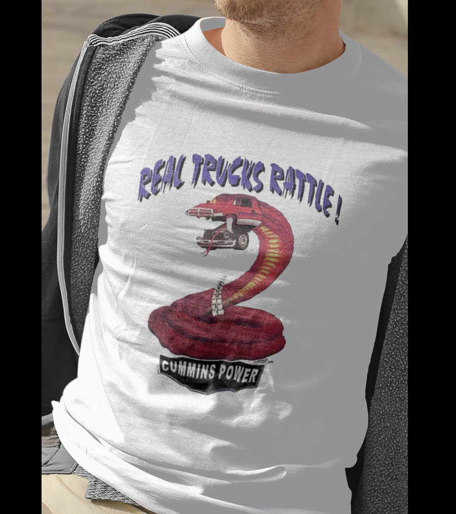 Real Trucks Rattle Cummins Power Snake Engine T-Shirt