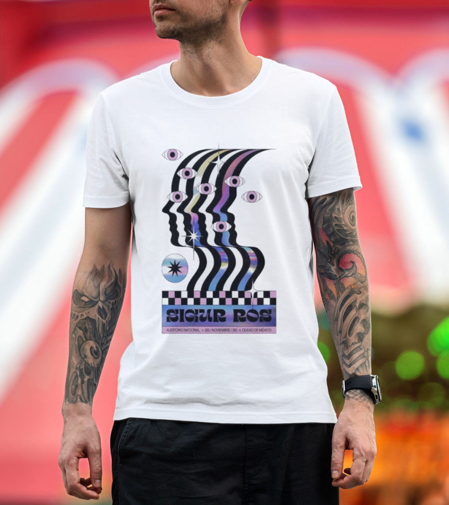 Sigur Ros Auditorio Nacional Mexico November 25 2025 Retro Psychedelic Concert Art T-Shirt