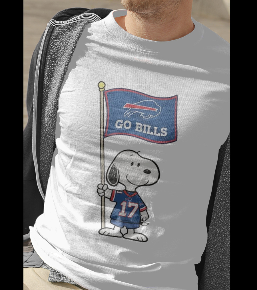 Snoopy Peanuts Go Bills Buffalo Bills Football Team Flag T-Shirt