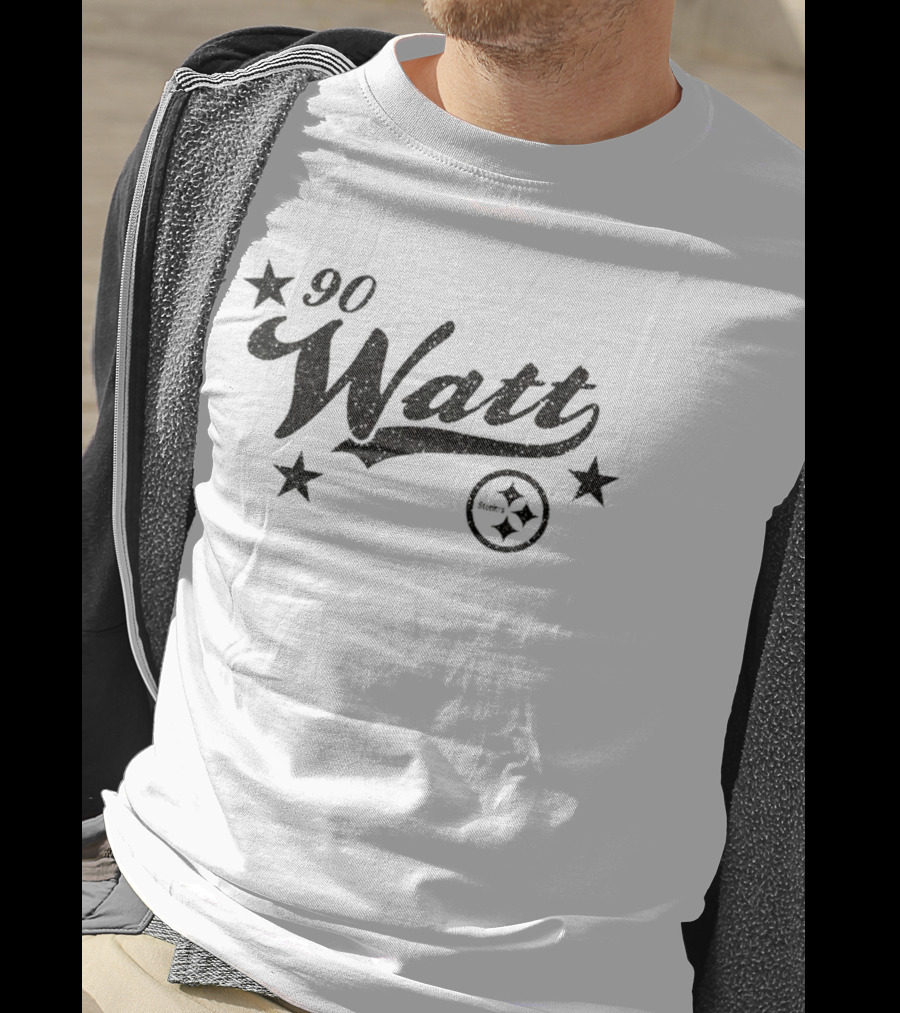 TJ Watt 90 Pittsburgh Steelers Name Glitter Stars T-Shirt