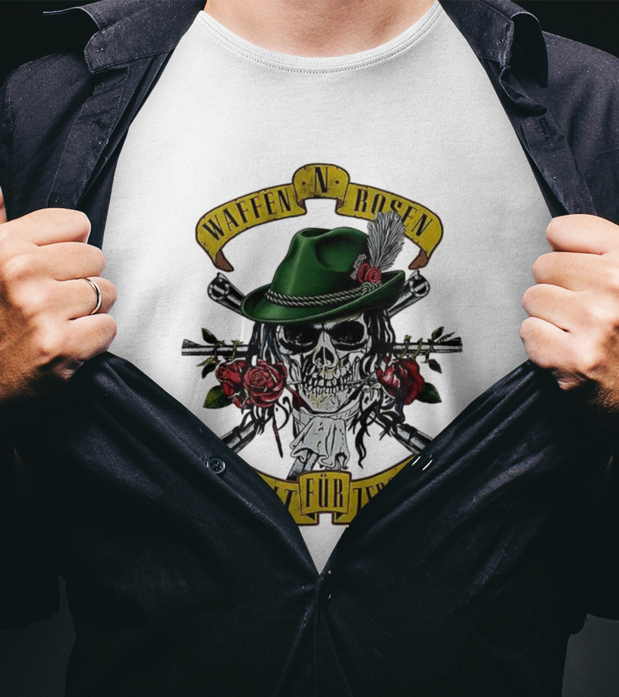 Waffen N Rosen Appetite Für Zerstörung Skull Roses T-Shirt