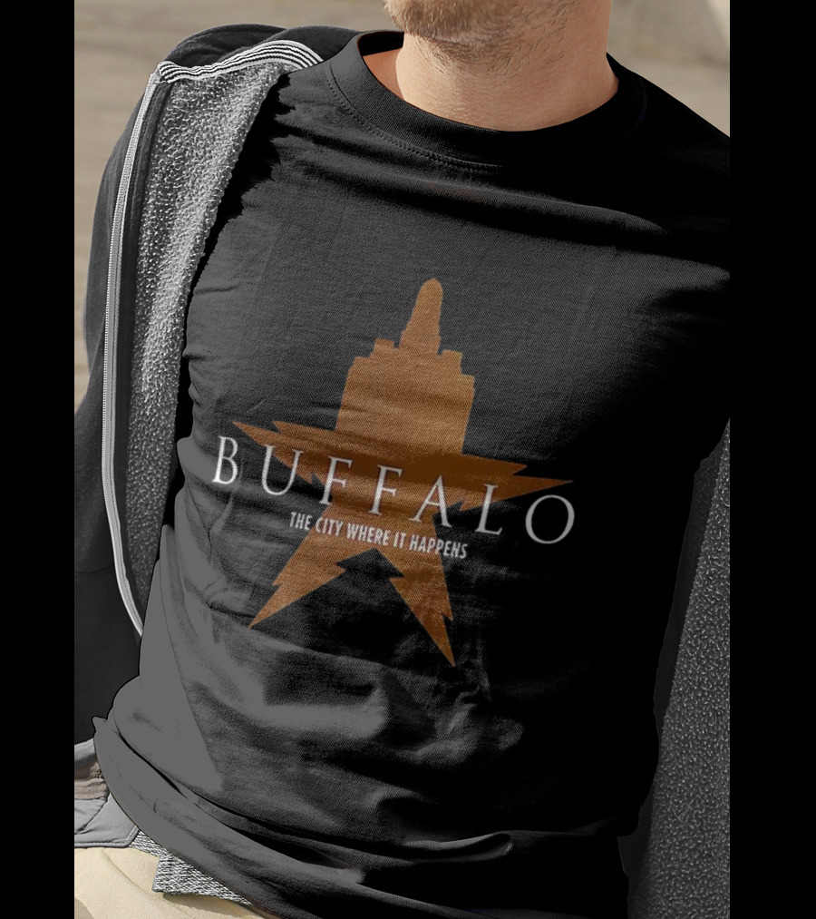 Buffalo The City Where It Happens Skyline Star Burst T-Shirt