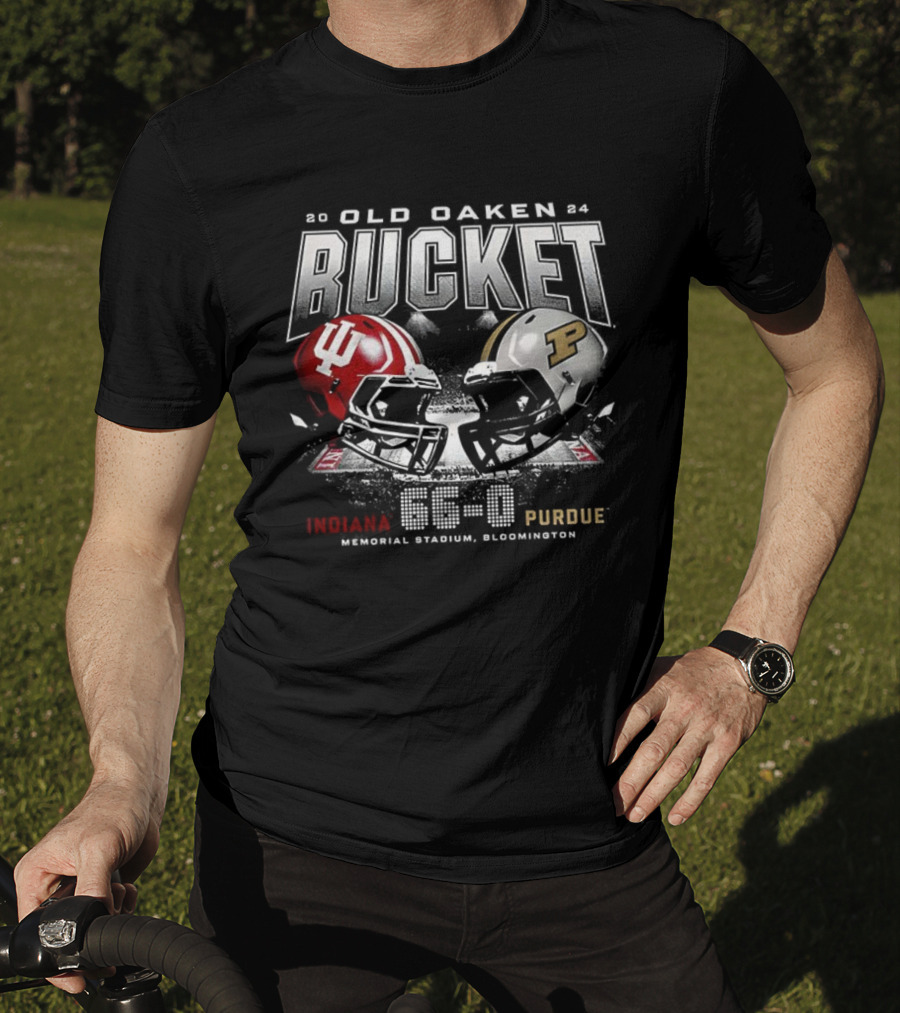 Indiana Hoosiers Vs Purdue Boilermakers Old Oaken Bucket Memorial Stadium Bloomington 65-0 T-Shirt