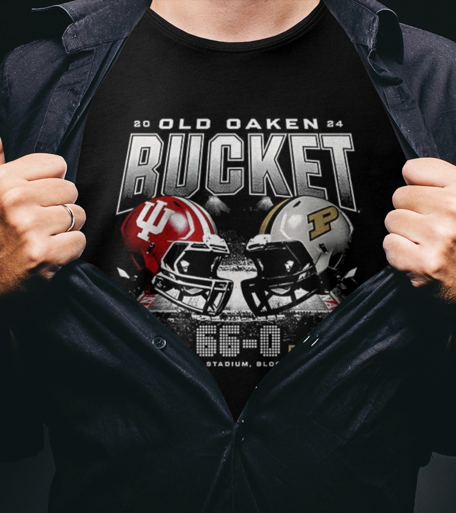 Indiana Hoosiers Vs Purdue Boilermakers Old Oaken Bucket Memorial Stadium Bloomington 65-0 T-Shirt