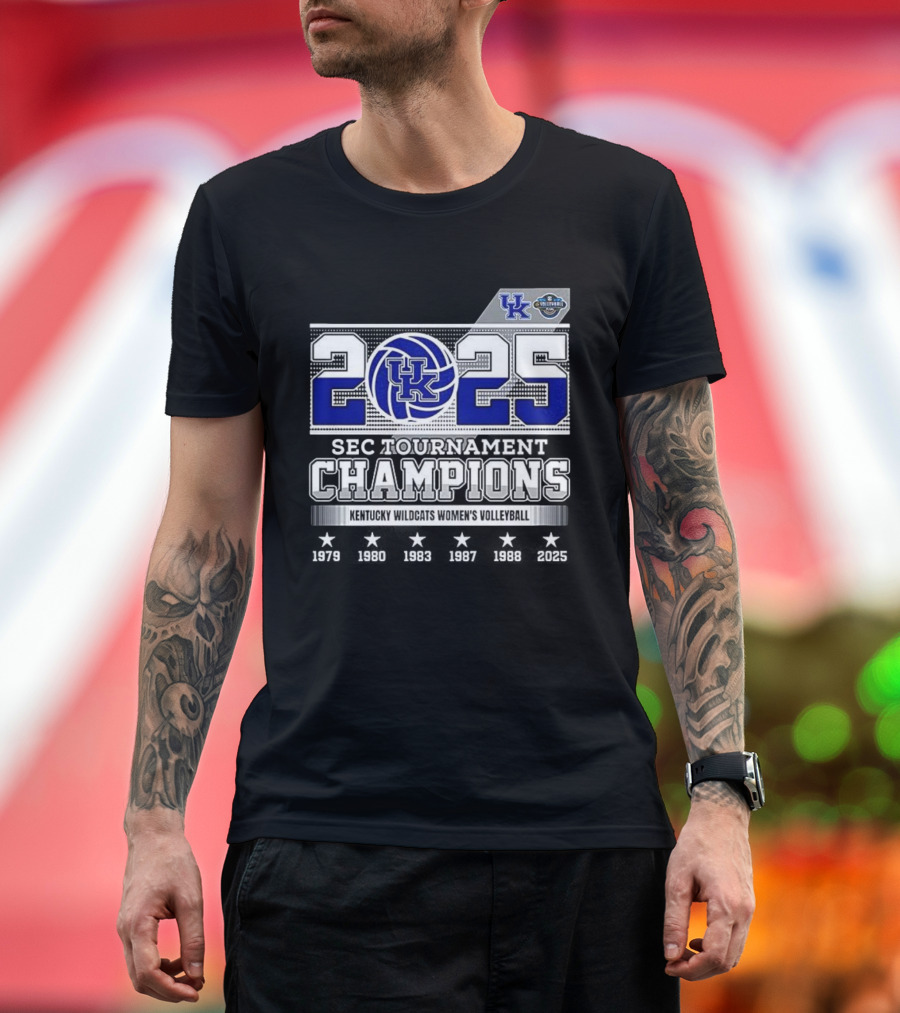Kentucky Wildcats Women's Volleyball 2025 SEC Tournament Champions T-Shirt