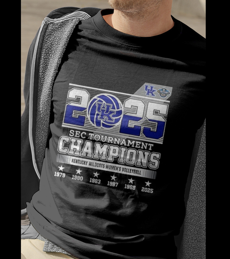 Kentucky Wildcats Women's Volleyball 2025 SEC Tournament Champions T-Shirt