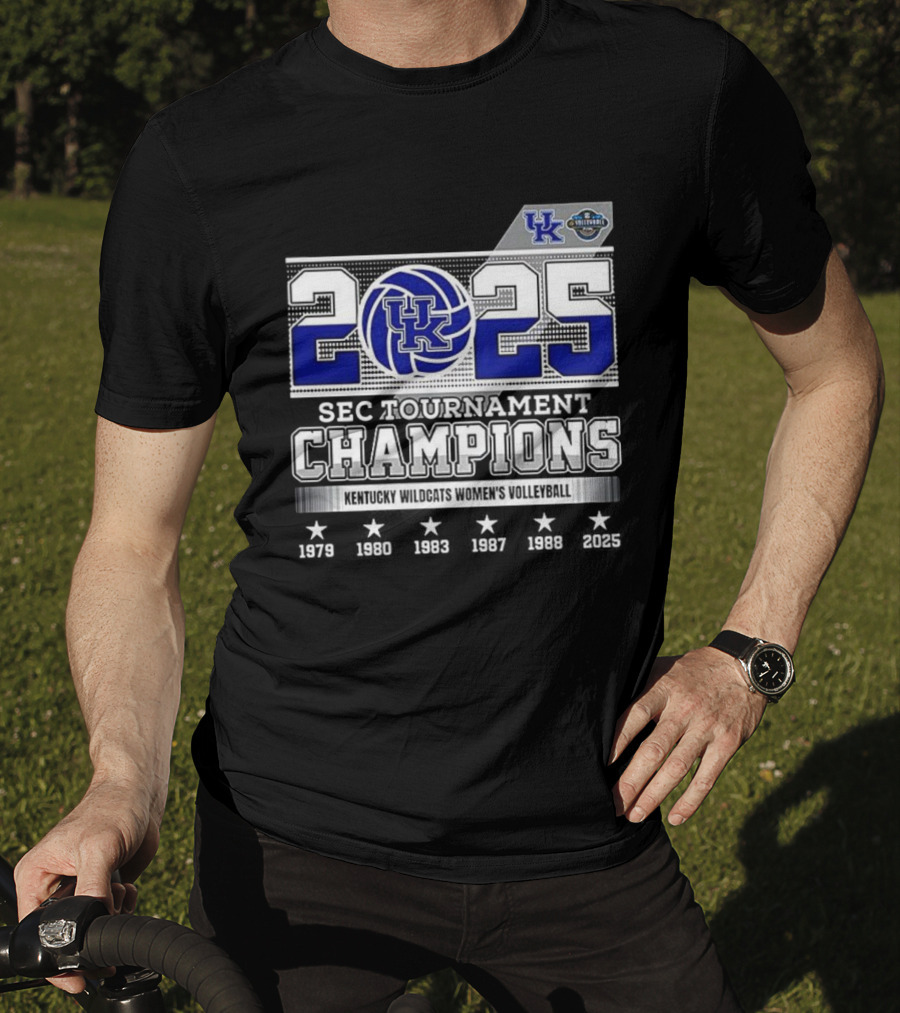 Kentucky Wildcats Women's Volleyball 2025 SEC Tournament Champions T-Shirt