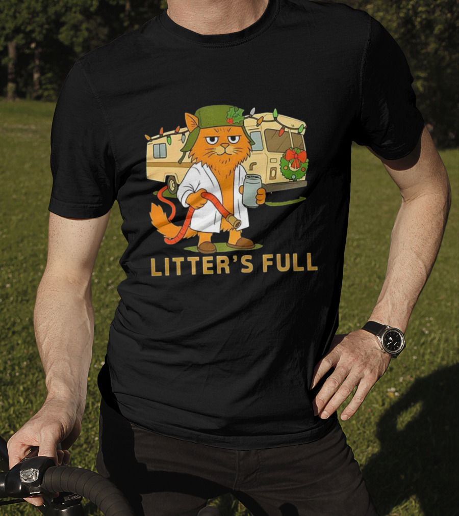 Litter's Full Shitters Full Cat Christmas RV Holiday Lights T-Shirt
