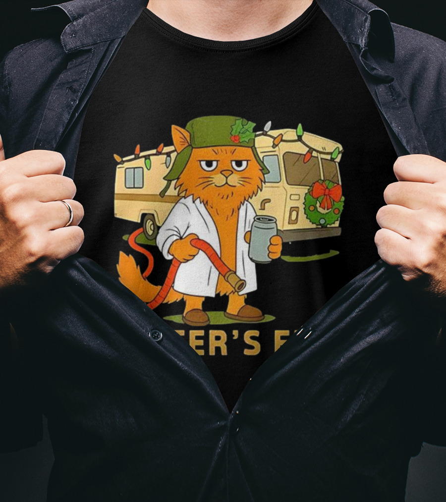 Litter's Full Shitters Full Cat Christmas RV Holiday Lights T-Shirt