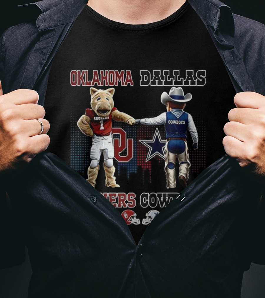 Oklahoma Sooners Saturdays Dallas Cowboys Sundays Mascot Team Spirit T-Shirt