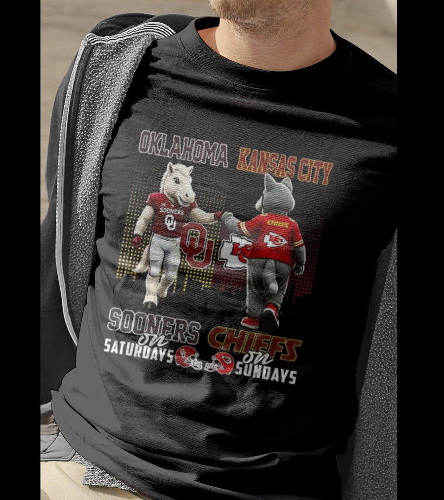 Oklahoma Sooners Saturdays Kansas City Chiefs Sundays Football Fans T-Shirt