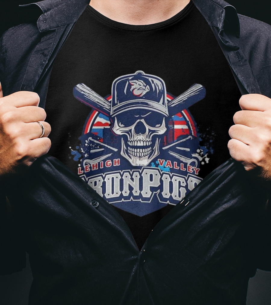 Lehigh Valley IronPigs Skull Cross Bats Minor League Baseball T-Shirt