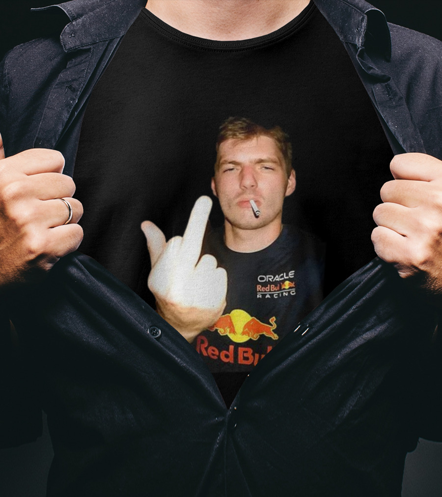 Max Oracle Red Bull Racing F1 Middle Finger Meme Cigarette T-Shirt