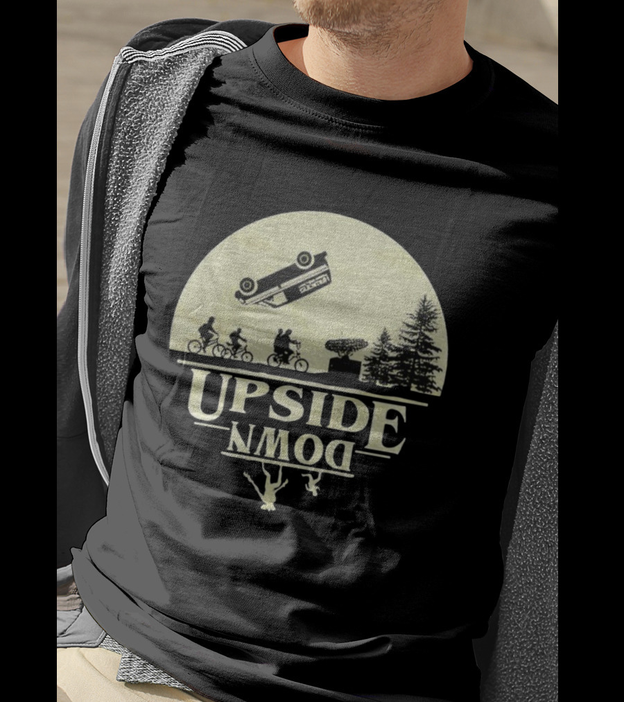 Stranger Things Upside Down Bicycle Adventure Mens Nerd Retro Vintage Style T-Shirt