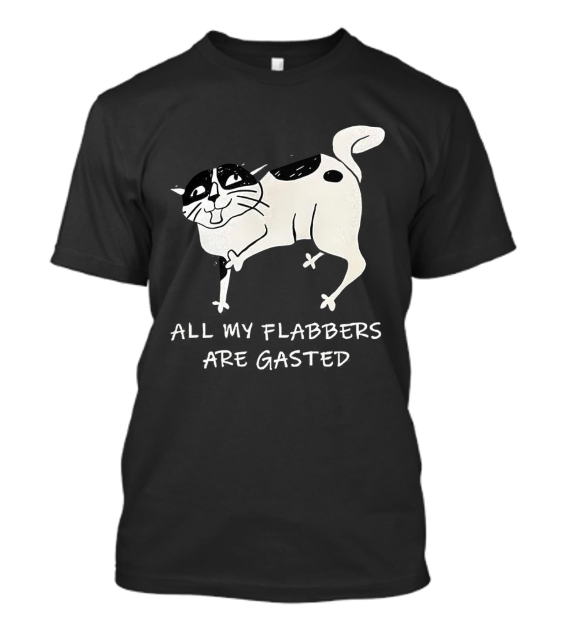 Surprised Cat All My Flabbers Are Gasted Sketch T-Shirt
