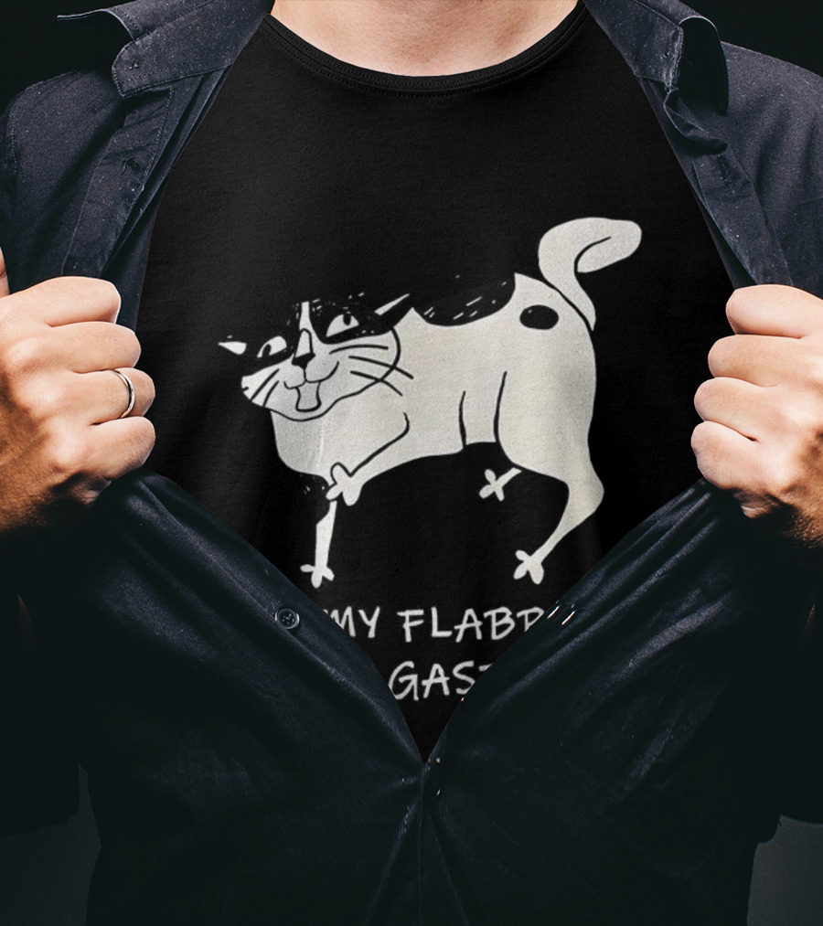 Surprised Cat All My Flabbers Are Gasted Sketch T-Shirt