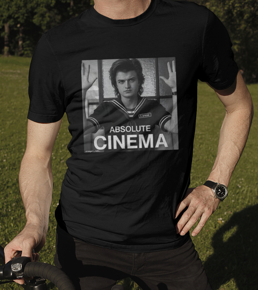 Stranger Things Steve Absolute Cinema Iconic Black And White Sailor Look T-Shirt