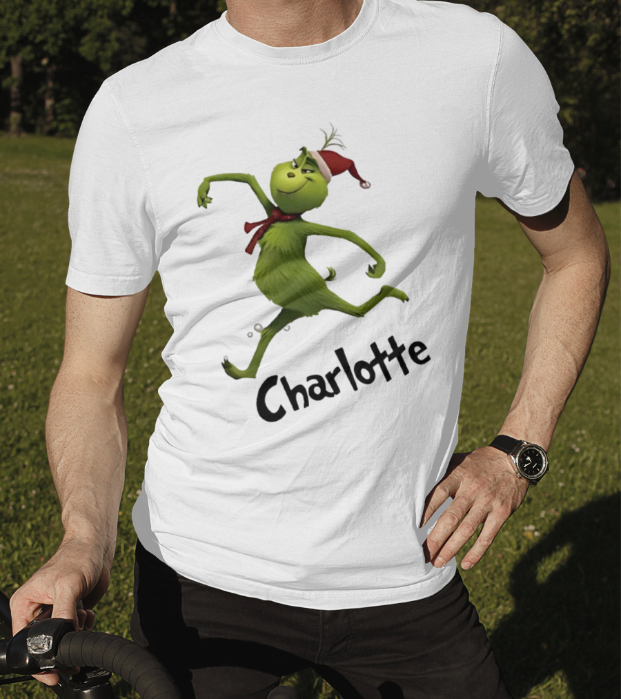 Grinch Santa Hat Charlotte Christmas Dance T-Shirt