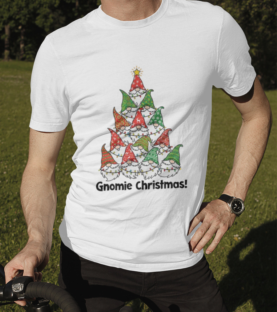 Gnome Christmas Tree Dear Santa I Tried To Be Good Merry Xmas T-Shirt