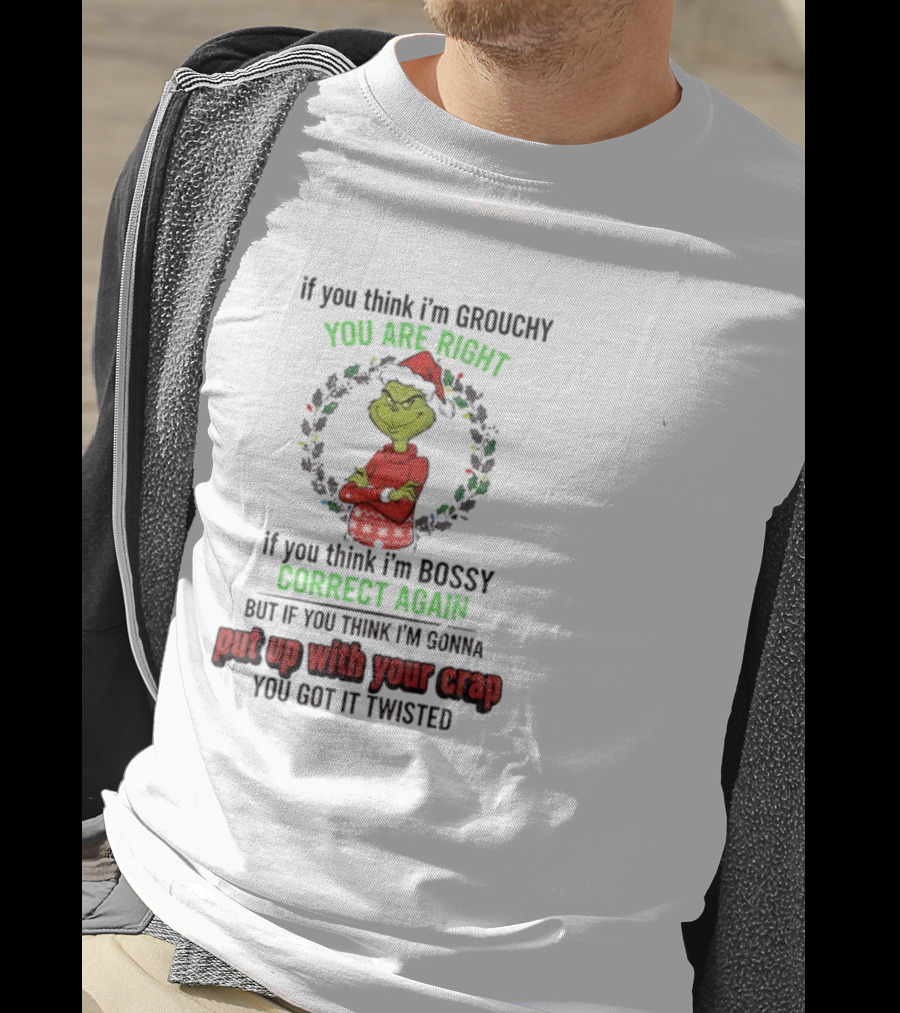 Grinch You Are Right Correct Again Twisted Christmas Grouchy Bossy T-Shirt
