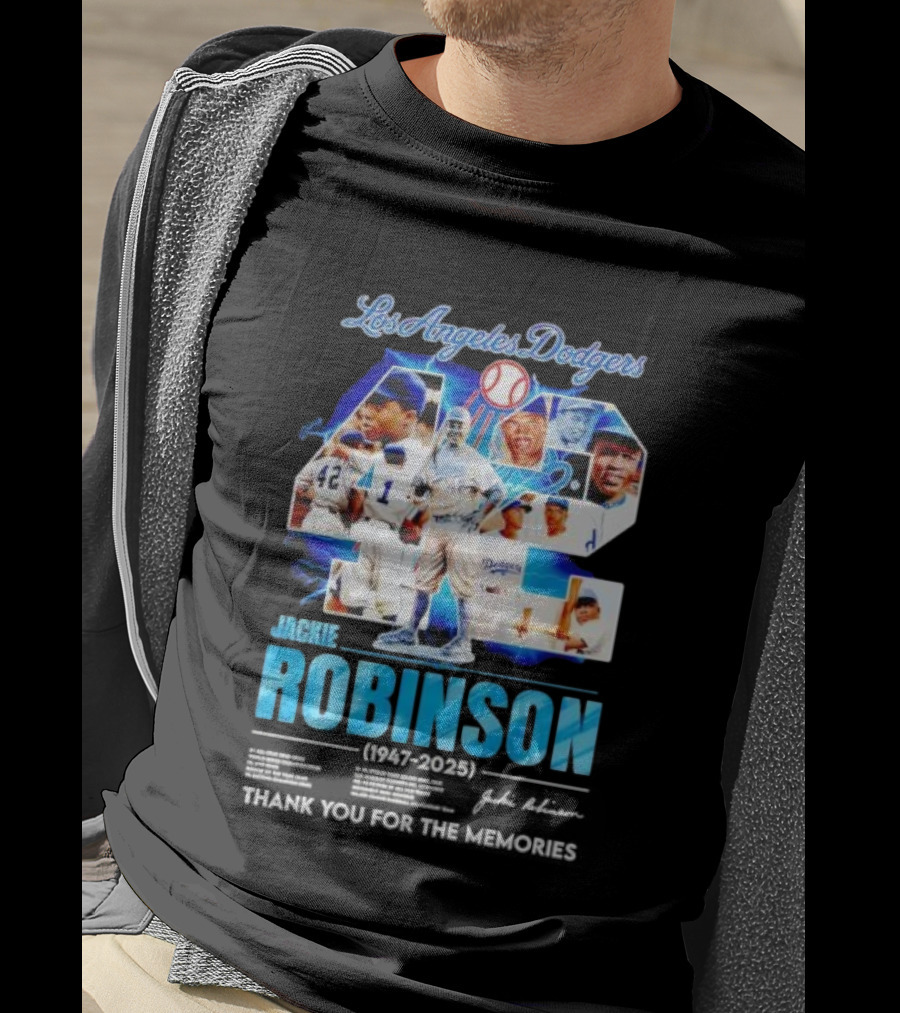 Los Angeles Dodgers Jackie Robinson 42 1947 2025 Thank You For The Memories T-Shirt