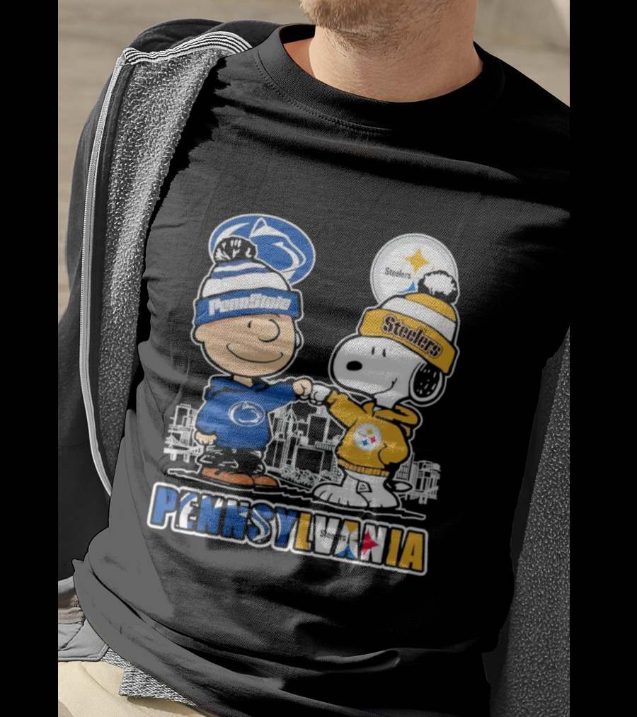 Charlie Brown Snoopy Penn State Nittany Lions Pittsburgh Steelers Pennsylvania T-Shirt
