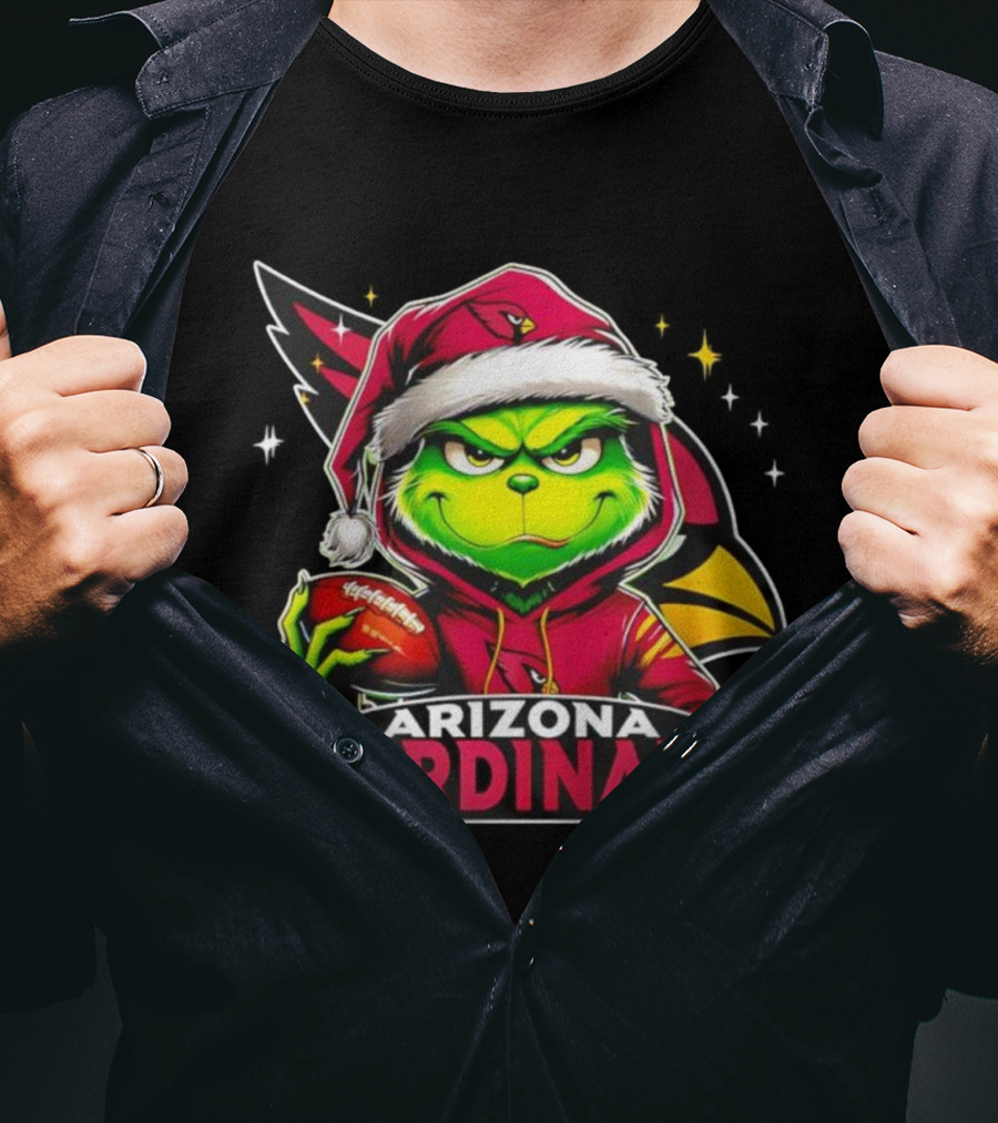 Arizona Cardinals Grinch Santa Christmas NFL Football Holiday T-Shirt