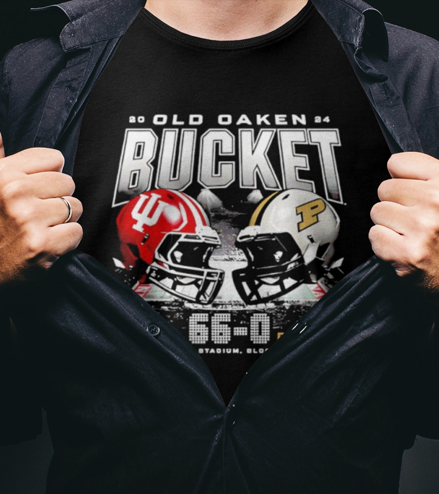 Indiana Old Oaken Bucket 66-0 Purdue Memorial Stadium Bloomington Football Helmets T-Shirt