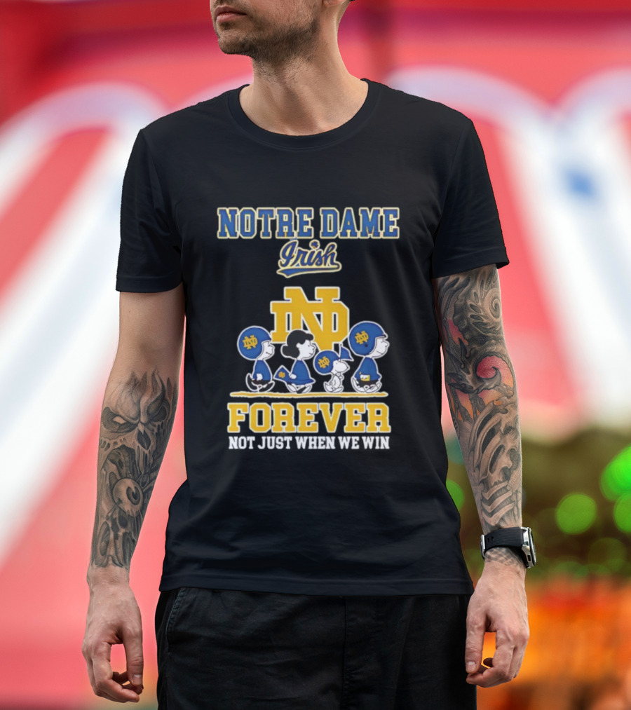 Notre Dame Irish Peanuts Characters Win Forever T-Shirt