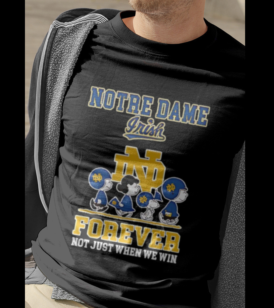 Notre Dame Irish Peanuts Characters Win Forever T-Shirt