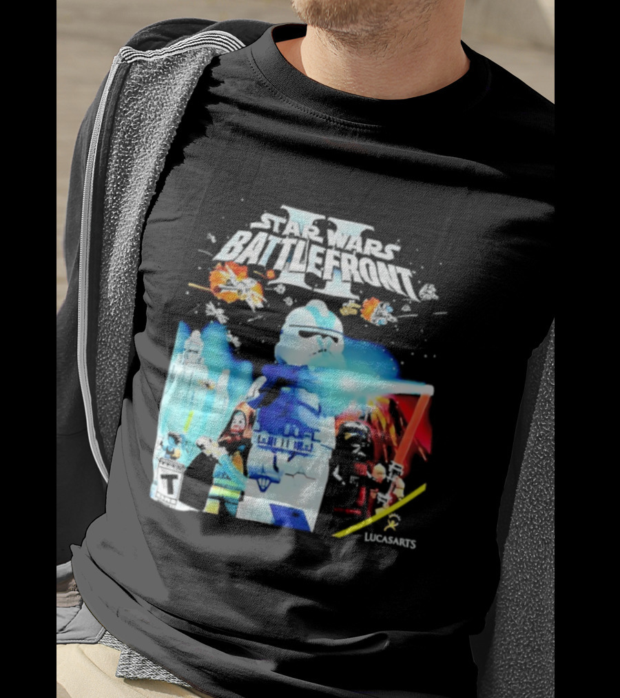 LEGO Star Wars Battlefront II Trooper And Lightsaber Duel Scene T-Shirt