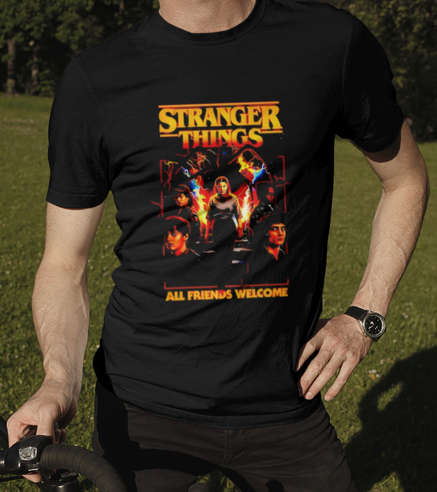 Stranger Things All Friends Welcome Eleven And Friends Retro Style T-Shirt