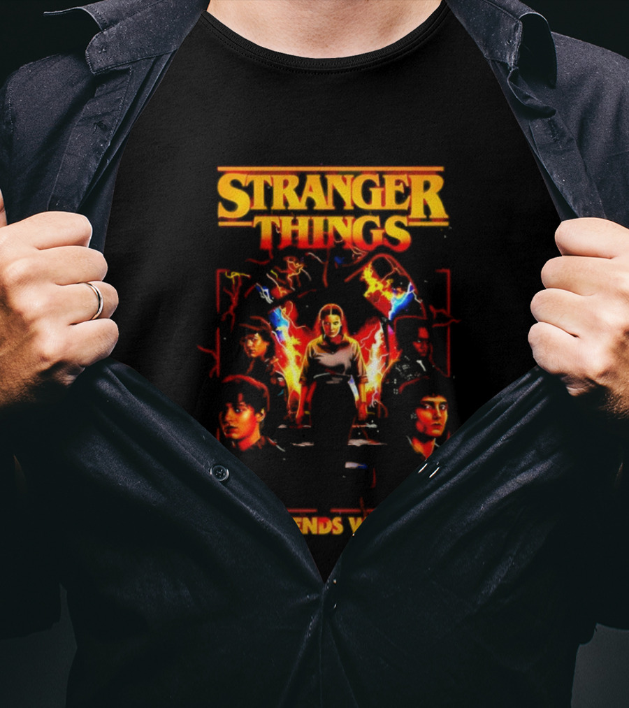 Stranger Things All Friends Welcome Eleven And Friends Retro Style T-Shirt