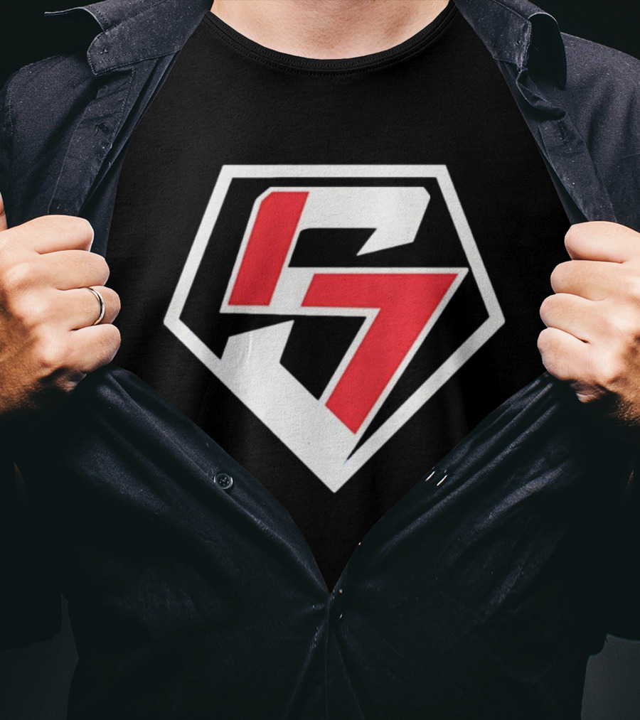 Super Sho Player LA Baseball Collection Red Hexagon Emblem T-Shirt