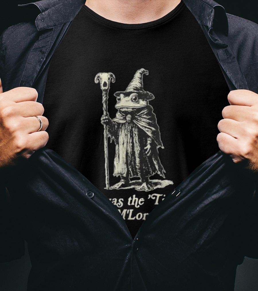 Frog Wizard T'was The 'Tism M'lord Wizard Staff T-Shirt