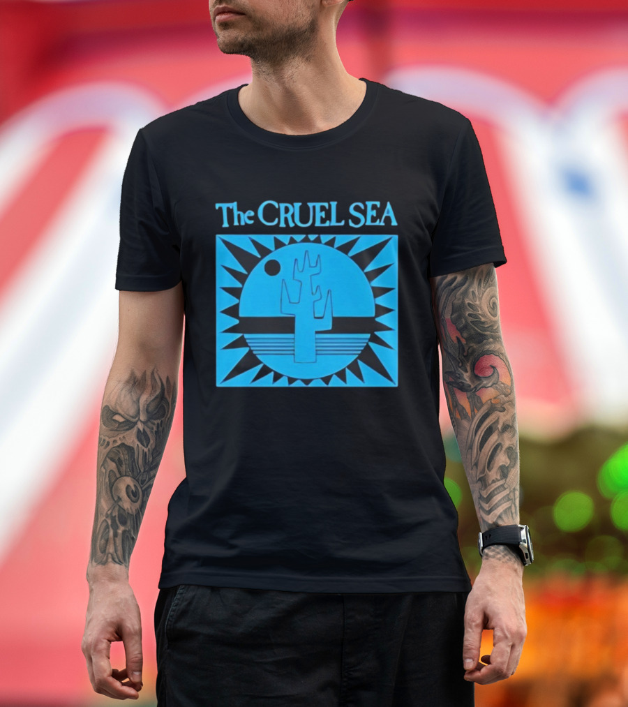 The Cruel Sea Blue Cactus Sun And Moon Icon T-Shirt