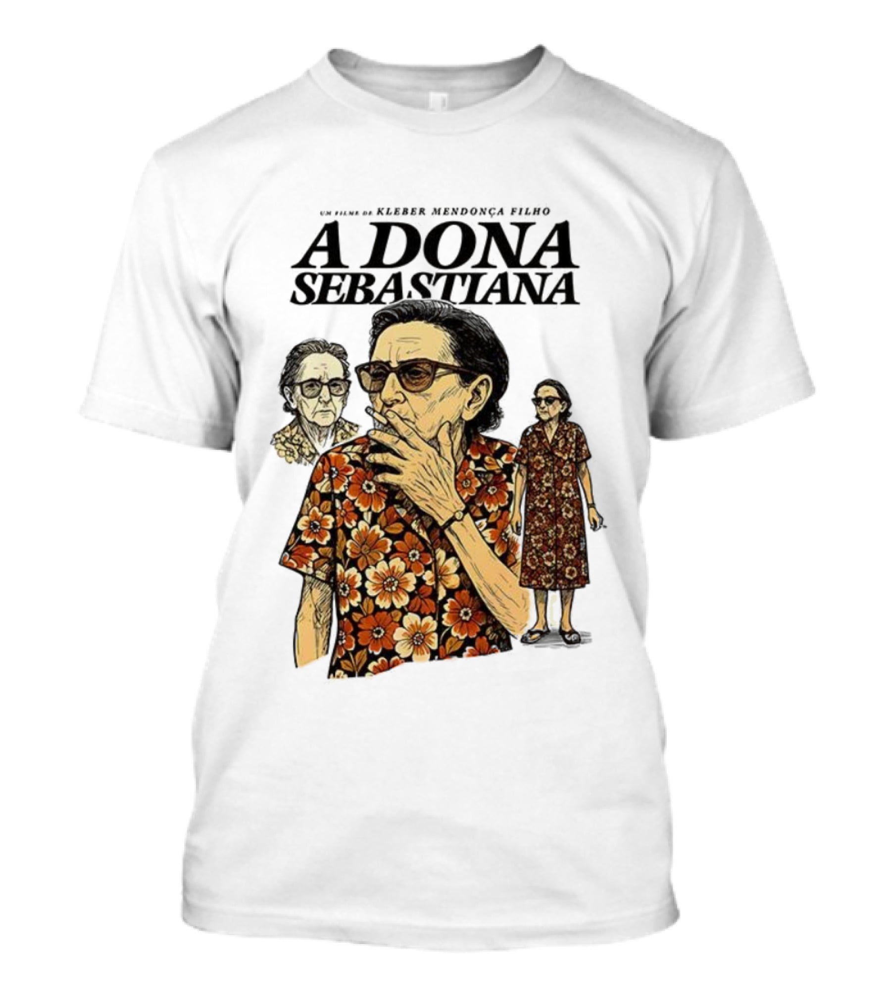Dona Sebastiana Kleber Mendonça Filho Film Floral Attire T-Shirt