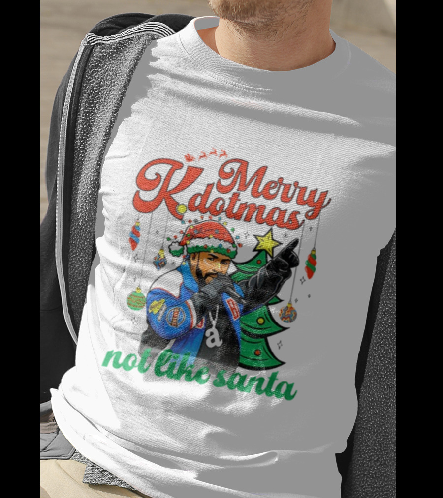 Merry Kdotmas Drake Santa Hat Not Like Santa Christmas T-Shirt