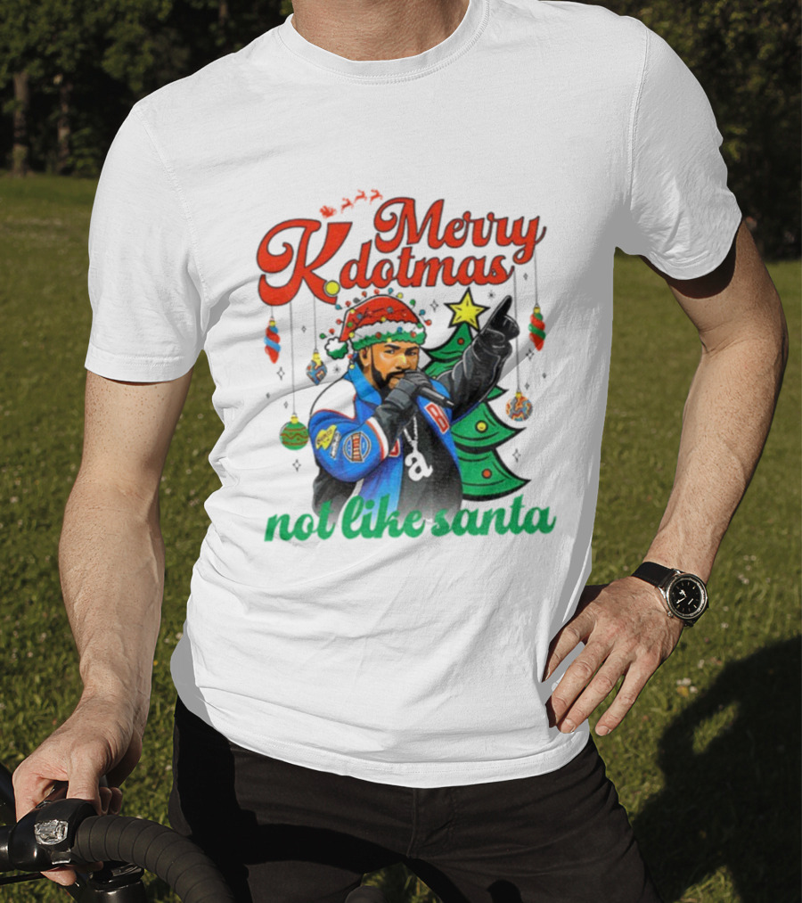 Merry Kdotmas Drake Santa Hat Not Like Santa Christmas T-Shirt
