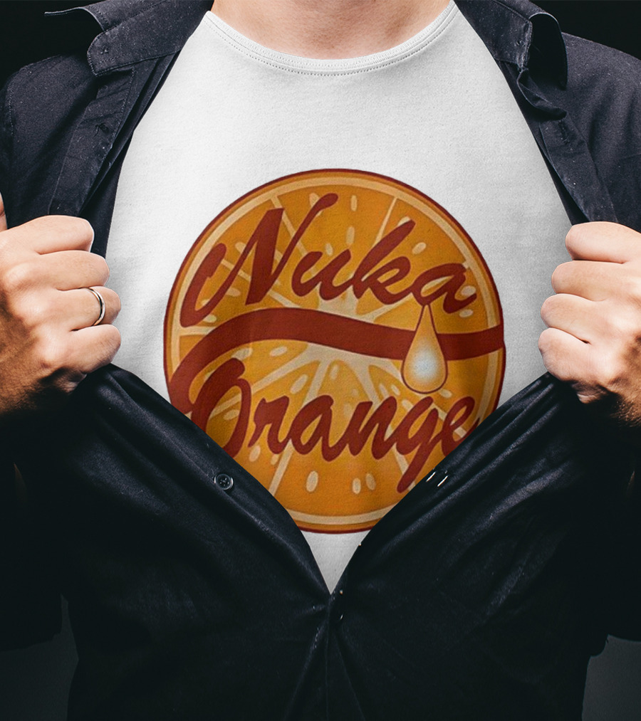 Nuka Orange Vintage Juice Cap Fallout Style Retro Design T-Shirt