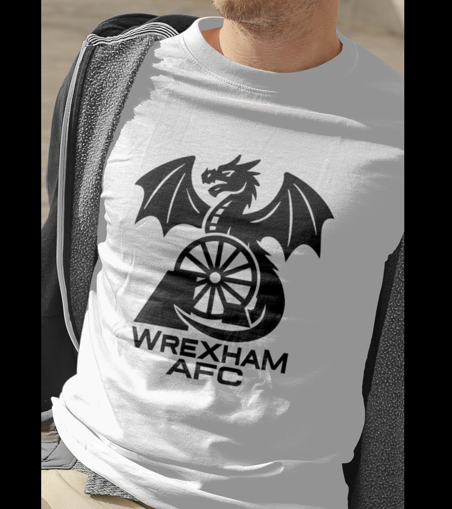 Wrexham AFC Dragon Emblem Wheel Design T-Shirt
