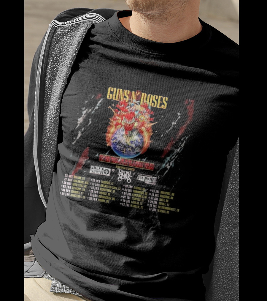 Guns N’ Roses World Tour 2025 Featuring Public Enemy Rival Sons Sex Pistols Frank Carter T-Shirt