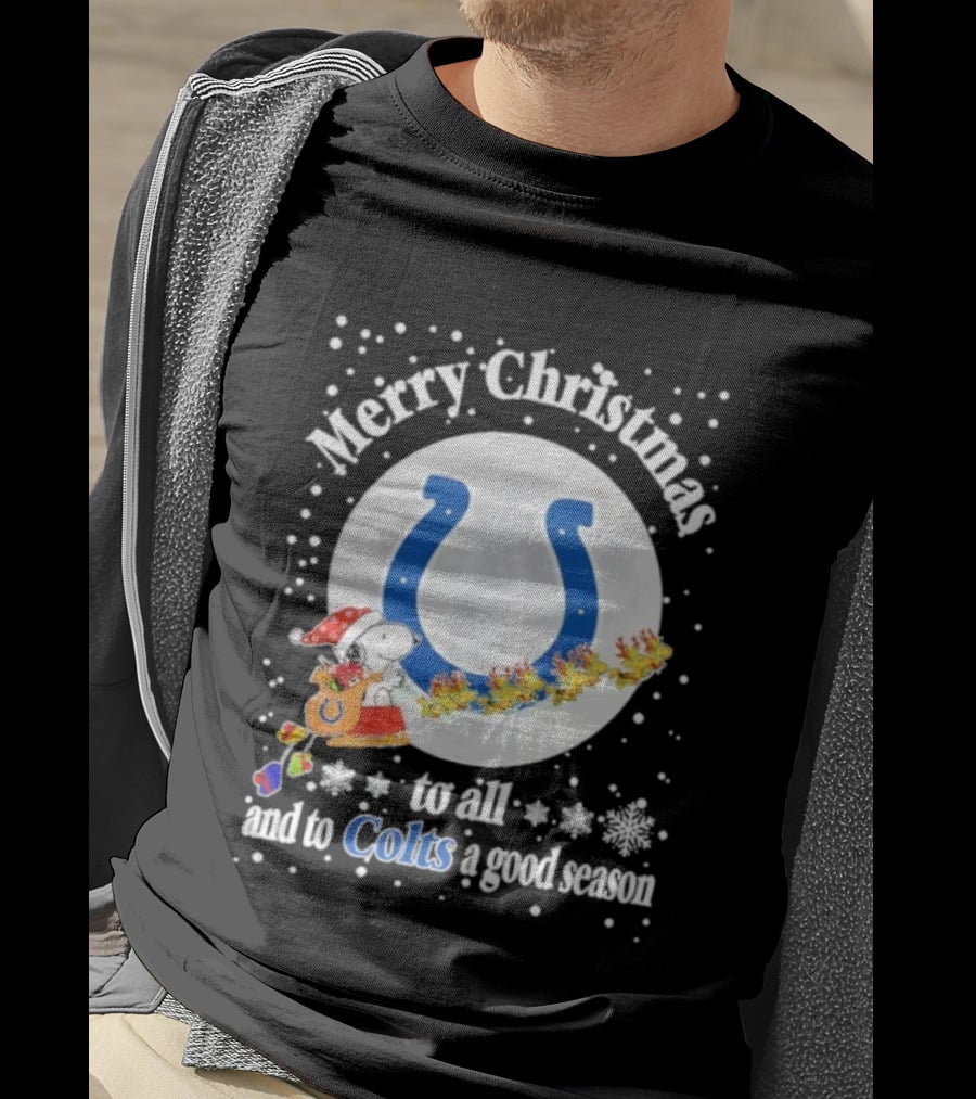 Indianapolis Colts Merry Christmas Snoopy Santa Sleigh Reindeer Football Season T-Shirt